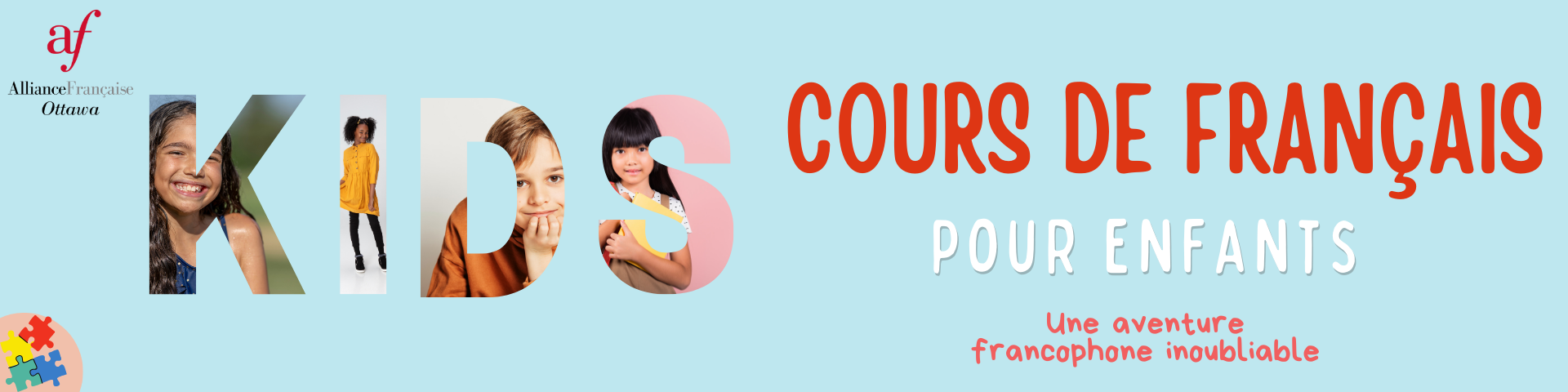 Bandeau cours de français pour enfants fr